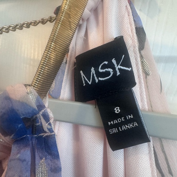 MSK Floral Halter Maxi Dress in Blush Pink Size 8 - Picture 2 of 7